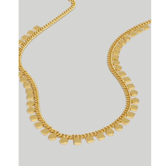 Madewell Mini Geometric Chain Choker Necklace in Gold Plated Brass - Picture 6 of 7
